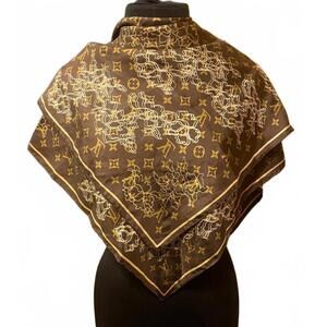 Authentic Louis Vuitton Dentelle (Limited Edition) Monogram Silk Scarf